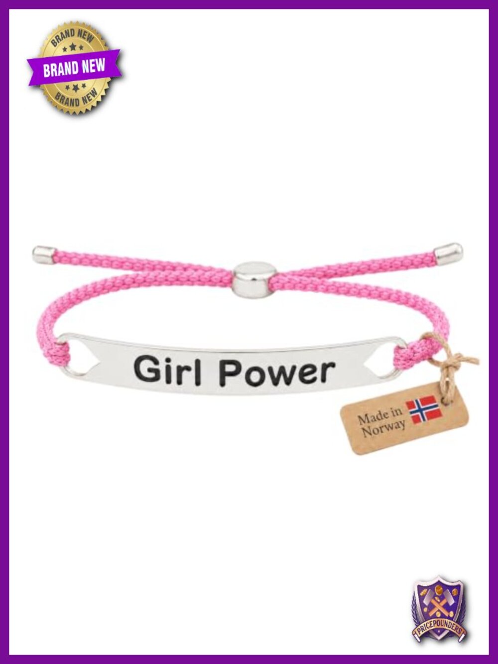 Sterling Silver Engraved Girl Power Wrap Bracelet